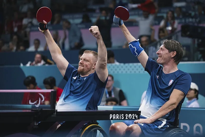 Fabien Lamirault et Julien Michaud, para tennis de table, aux Jeux Paralympiques de Paris 2024