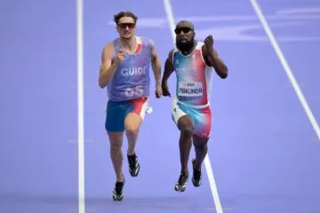 Trésor Makunda & Joachim Berland 100m T11, aux Jeux Paralympiques de Paris 2024