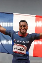 Dimitri Pavadé lors de la finale du saut en longueur T64 aux Jeux Paralympiques de Tokyo 2020