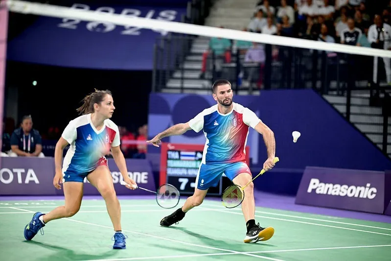 Lucas Mazur et Faustine Noël para badminton, aux Jeux Paralympiques de Paris 2024