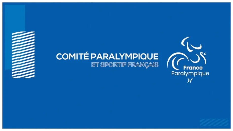 Visuel sur fond bleu du Comité Paralympique et Sportif Français