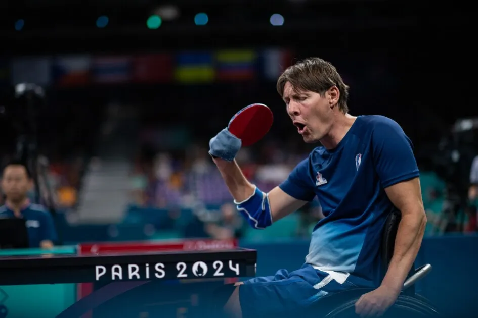 Julien Michaud, para tennis de table, aux Jeux Paralympiques de Paris 2024