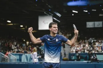 Lucas Didier, para tennis de table, aux Jeux Paralympiques de Paris 2024