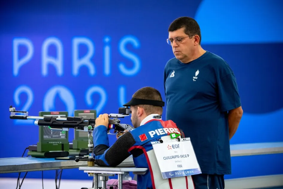 Pierre et Didier Guillaume-Sage, para tir, aux Jeux Paralympiques de Paris 2024